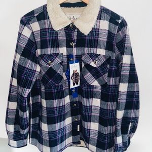 SOLD NWT Sherpa purple flannel